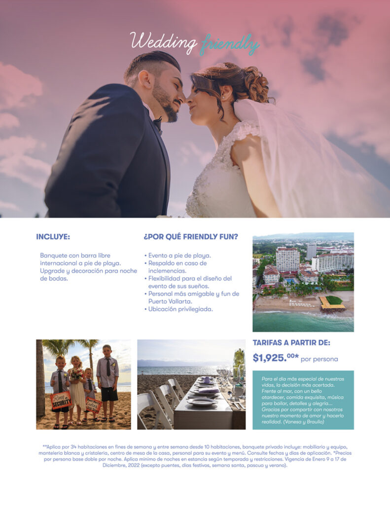 Vive tu boda al pie de la playa en el Hotel Friendly Puerto Vallarta.